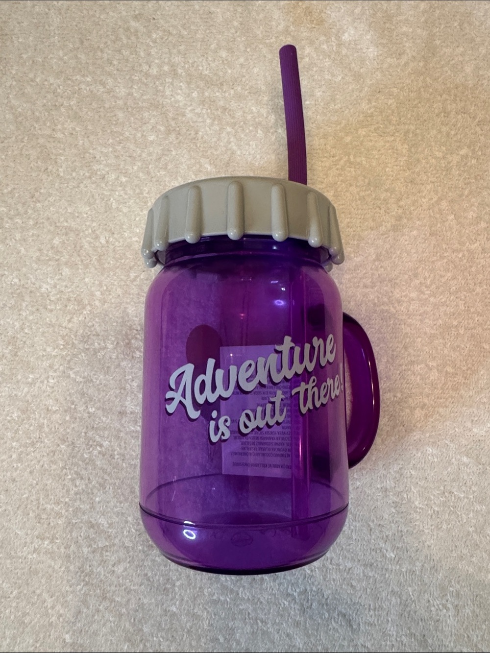 Disney Pixar Up Movie 'Adventure is out there' Mason Jar Tumbler with Handle